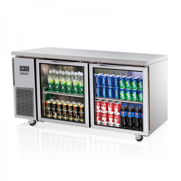 Skipio SGR15-2 - 2 Glass Underbench Fridge - 395 Litres