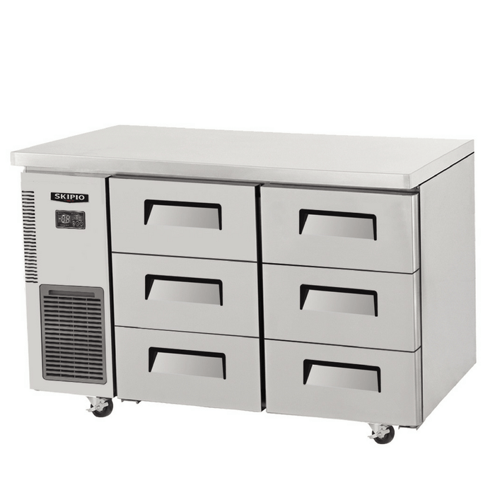 Skipio SUR12-3D-6 - Underbench Drawer Fridge - 1200mm