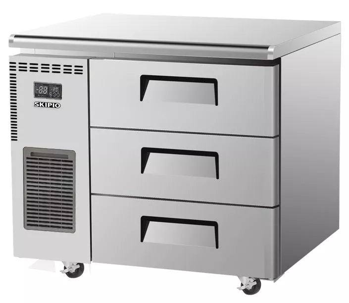 Skipio SUR9-3D-3 - 3 Drawer Underbench Fridge - 900mm