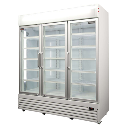 Crusader CCE1630 - Triple Glass Door Display Fridge White