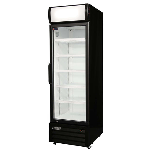 Crusader CCE605BLK - Single Glass Door Display Fridge Black