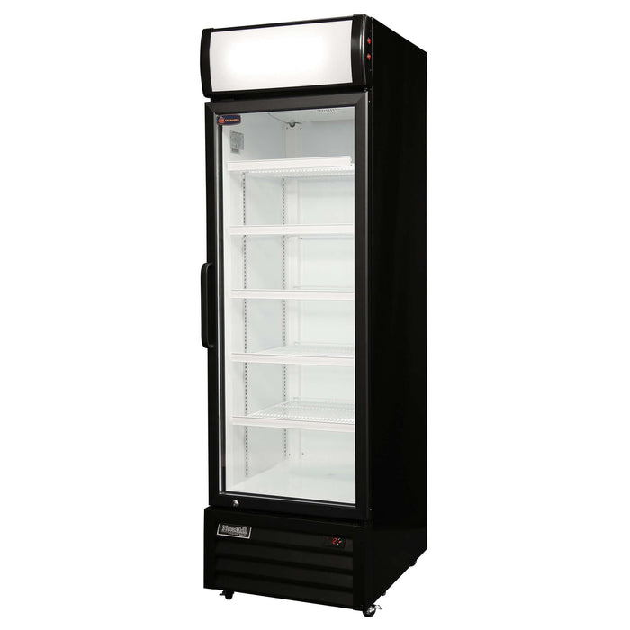 Crusader CCE605BLK - Single Glass Door Display Fridge Black
