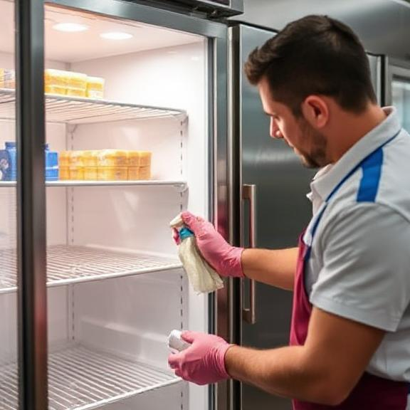 cleaning commercial fridge