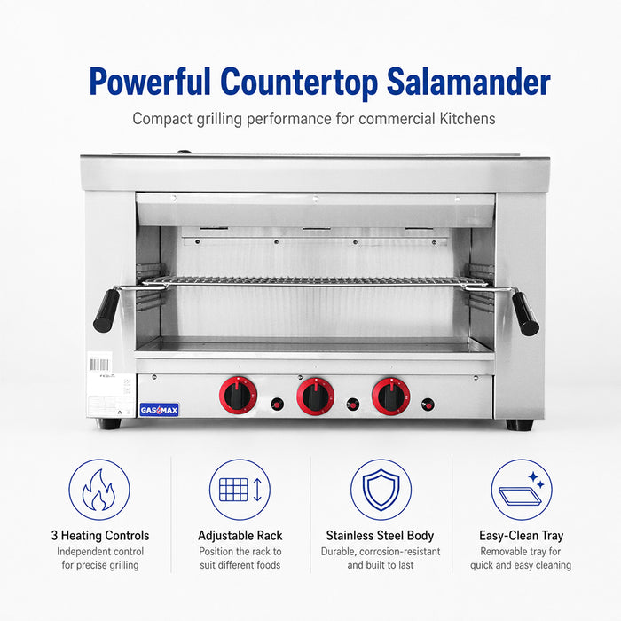 Gasmax REB-02E - Heavy Duty Gas Salamander 3 Infrared Burners - image 4