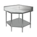 Modular Systems 0900-6-WBCB/H - Stainless Steel Corner Workbench with Angled Front & Splashback 900 x 900mm