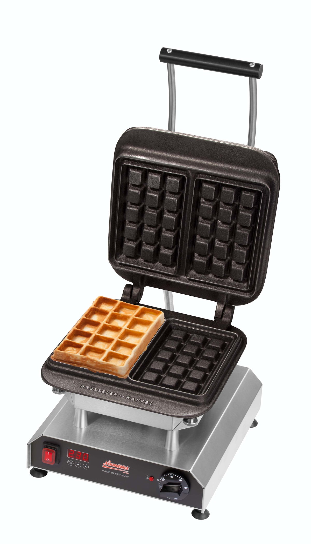 Neumärker NEE-12-40801DT - Waffle and Crepe Iron with 1 Interchangeable Plate, Digital Timer
