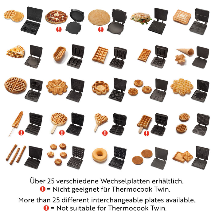 Neumärker NEE-12-40801DT - Waffle and Crepe Iron with 1 Interchangeable Plate, Digital Timer