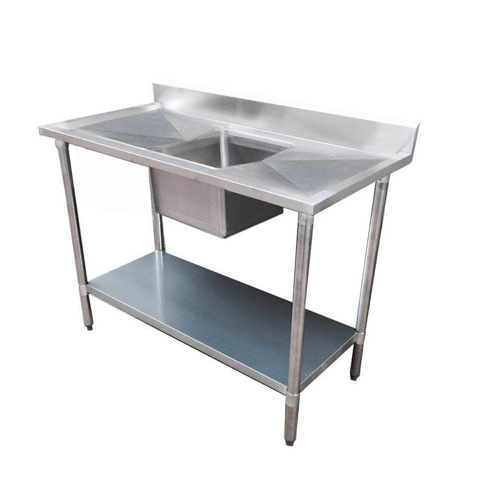 Modular Systems 1200-6-SSBC - Economic Stainless Steel Single Sink Bench, Centre Bowl, 1200 x 600mm