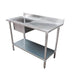Modular Systems 1200-7-SSBL - Economic Stainless Steel Single Sink Bench, Left Bowl, 1200 x 700mm