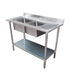 Modular Systems 1500-6-DSBL - Economic Stainless Steel Double Sink Bench, Left Bowls, 1500 x 600mm