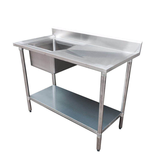 Modular Systems 1500-6-SSBL - Economic Stainless Steel Single Sink Bench, Left Bowl, 1500 x 600mm