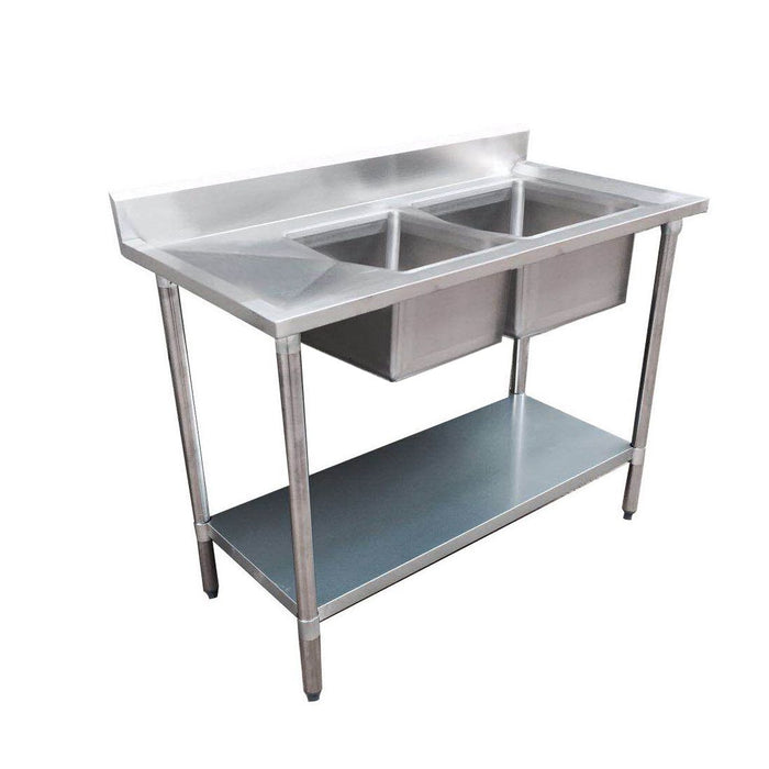Modular Systems 1500-7-DSBR - Economic Stainless Steel Double Sink Bench, Right Bowls, 1500 x 700mm