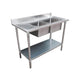 Modular Systems 1500-7-DSBR - Economic Stainless Steel Double Sink Bench, Right Bowls, 1500 x 700mm