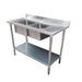 Modular Systems 1800-6-DSBL - Economic Stainless Steel Double Sink Bench, Left Bowls, 1800 x 600mm