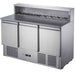 FED-X XGNS1300E - Three Door Salad Prep Fridge with Marble Top 1365mm - image 2