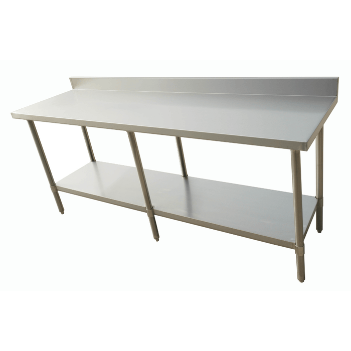 Modular Systems 2400-7-WBB - Economic Stainless Steel Workbench with Splashback 2400 x 700mm