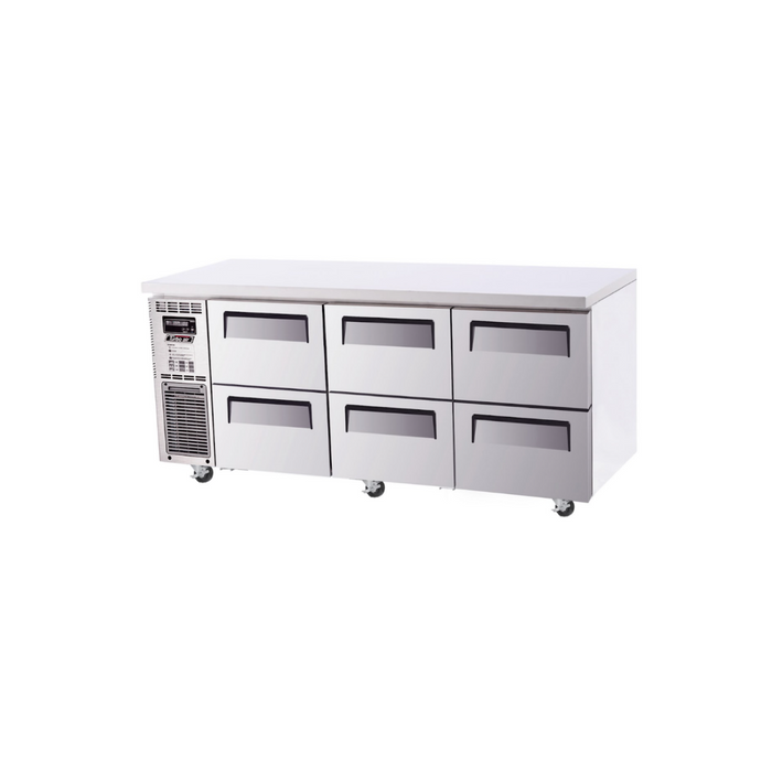 Turbo Air KUR18-2D-6-N - 6 Drawer Underbench Fridge 1800mm 425L