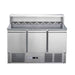 FED-X XGNS1300E - Three Door Salad Prep Fridge with Marble Top 1365mm