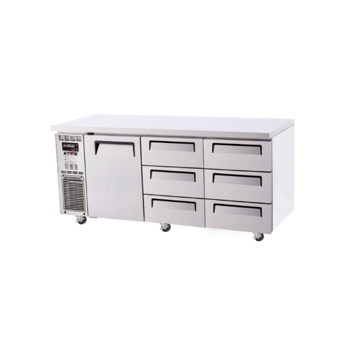 Turbo Air KUR18-3D-6-N - 1 Door 6 Drawer Underbench Fridge 1800mm 425L