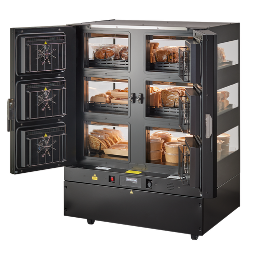 Flexeserve NUE-FZ60R3S51 - Zone Rear Feed Heated Display, 3 Tier Floor Standing, 600mm
