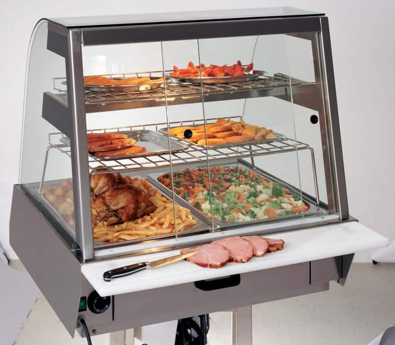 Unis UNE-KEN3THHIGH - Kentucky Heated Food Display, Curved Glass, 3 Tray, 1080mm