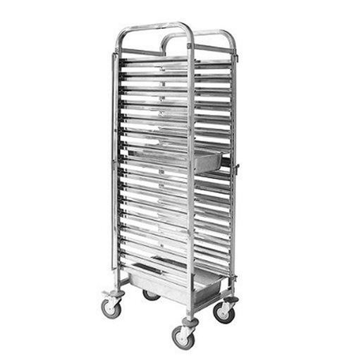 Modular Systems 404091 - Stainless Steel Baking Tray Trolley, 16 Trays