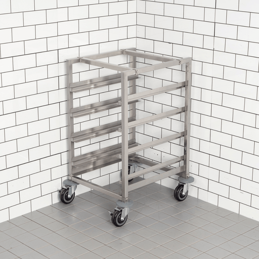 Modular Systems 415771 - Stainless Steel Underbench Glasswasher Basket Trolley on Castors, 4 Baskets