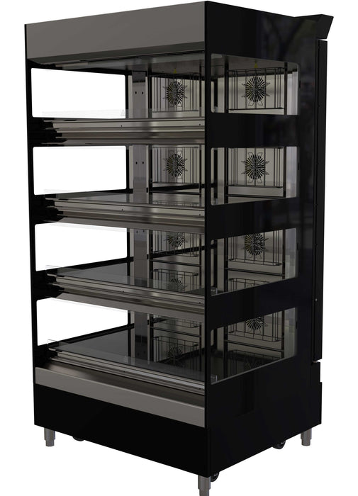 Flexeserve NUE-FZ60R4S51 / NUE-FZ60L4S51 - Zone Rear Feed Heated Display, 4 Tier Floor Standing, 600mm