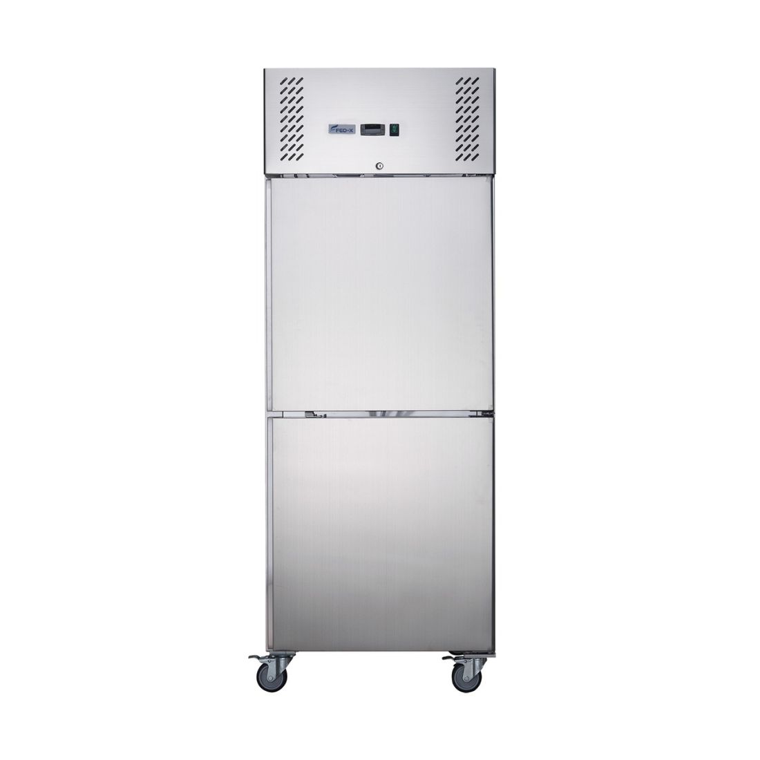 FED-X XURF650S1V - Split Two Door Stainless Steel Upright Freezer 740mm 650L