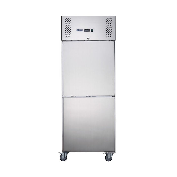 FED-X XURF650S1V - Split Two Door Stainless Steel Upright Freezer 740mm 650L
