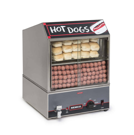 Nemco NME-8300-230 - Hot Dog Steamer and Merchandiser, 150 Hot Dogs, 30 Buns