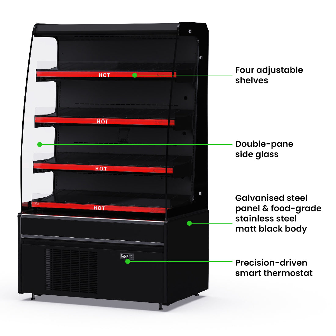 FED Thermaster DC-900H - Grab & Go Heated Open Display 900mm - image 4