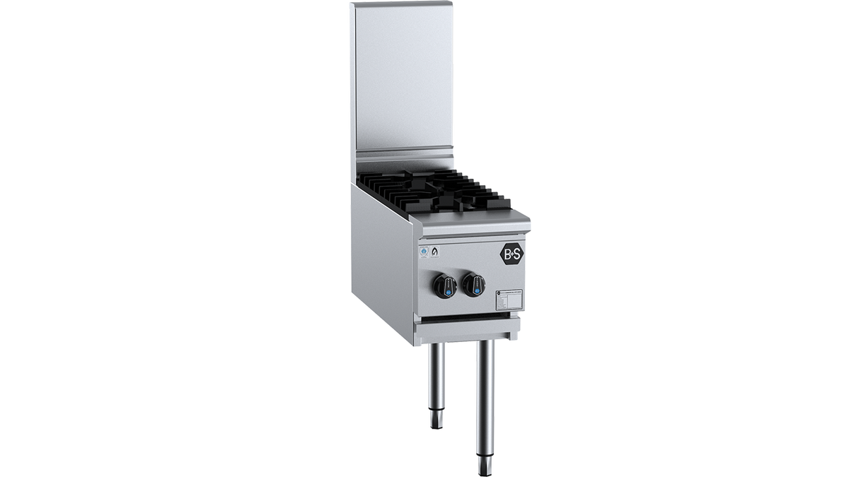 B+S Black BAWBT-SB2R - 300mm 2 Burner Gas Wok Table Attachment, Right