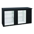 Anvil BBZ0200 - 2 Door Glass Door Back Bar Fridge, Black, 1460mm