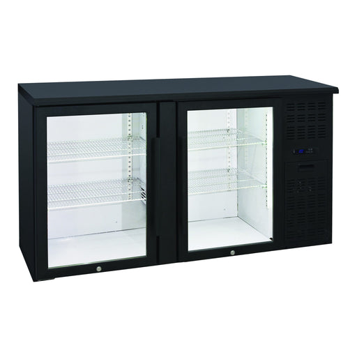 Anvil BBZ0200 - 2 Door Glass Door Back Bar Fridge, Black, 1460mm