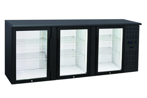 Anvil BBZ0300 - 3 Door Glass Door Back Bar Fridge, Black, 2085mm
