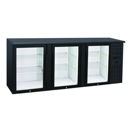 Anvil BBZ0300 - 3 Door Glass Door Back Bar Fridge, Black, 2085mm