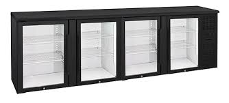 Anvil BBZ0400 - 4 Door Glass Door Back Bar Fridge, Black, 2540mm