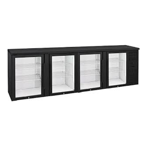 Anvil BBZ0400 - 4 Door Glass Door Back Bar Fridge, Black, 2540mm