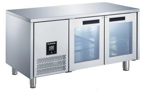 Glacian BCG61420 - Slimline Underbench Fridge, 2 Glass Doors, 660mm Deep, 1420mm