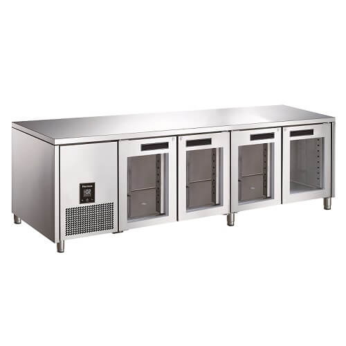 Glacian BCG62350 - Slimline Underbench Fridge, 4 Glass Doors, 660mm Deep, 2350mm