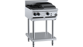 B+S Black BT-SB2-CBR3 - 600mm Gas 2 Burner & Char Broiler on Stand