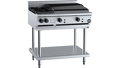 B+S Black BT-SB2-CBR6 - 900mm Gas 2 Burner & Char Broiler on Stand