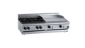 B+S Black BT-SB4-GRP6BM - 1200mm Gas 4 Burner & Grill Plate Bench Mounted