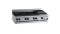B+S Black BT-SB6-CBR3BM - 1200mm Gas 6 Burner & Char Broiler Bench Mounted