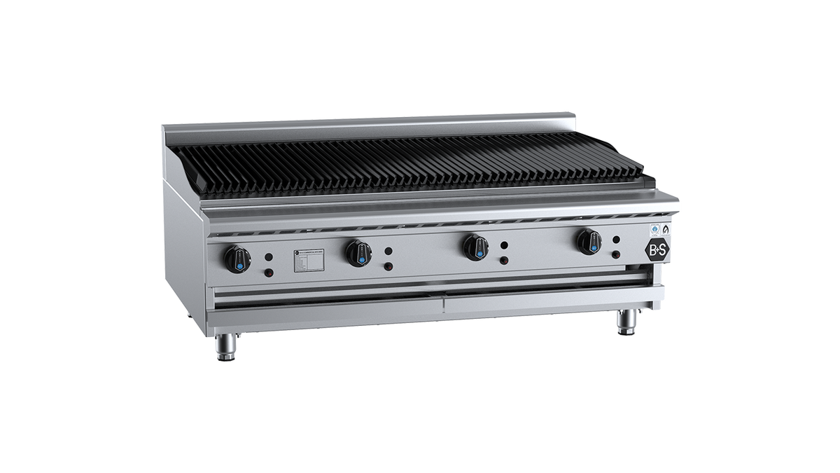 B+S Black CBR-12BM - 1200mm Gas Char Broiler Bench Mounted