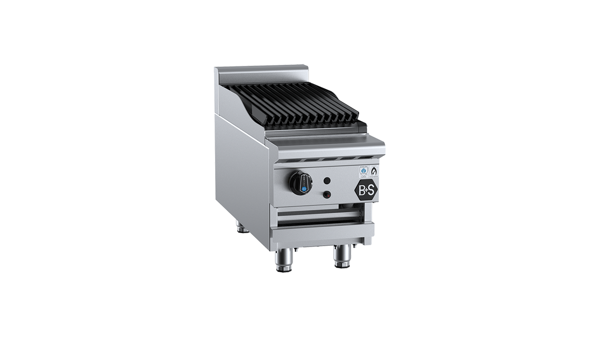 B+S Black CBR-3BM - 300mm Gas Char Broiler Bench Mounted