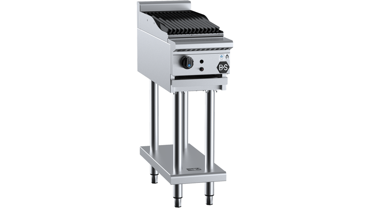 B+S Black CBR-3 - 300mm Gas Char Broiler on Stand