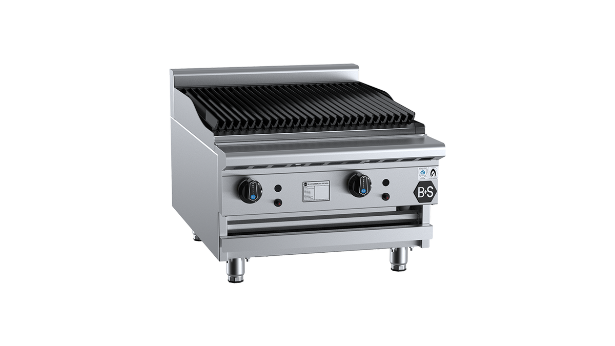 B+S Black CBR-6BM - 600mm Gas Char Broiler Bench Mounted