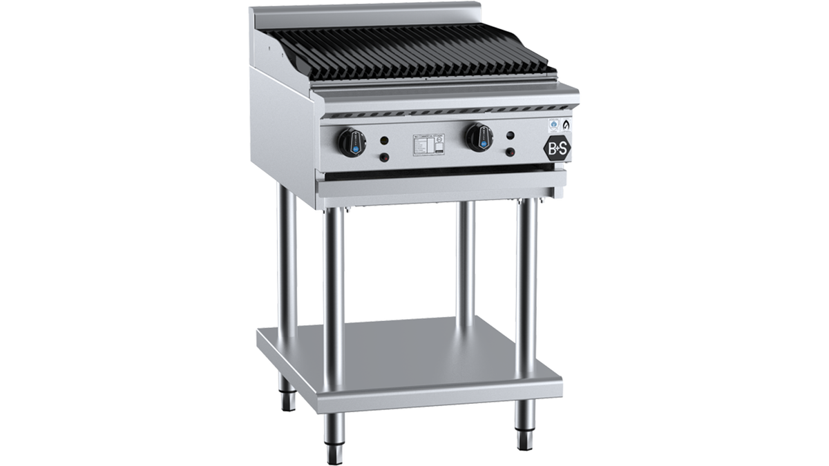 B+S Black CBR-6 - 600mm Gas Char Broiler on Stand